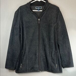 Karen Scott 2x fleece Gray full zip Utility Jacket